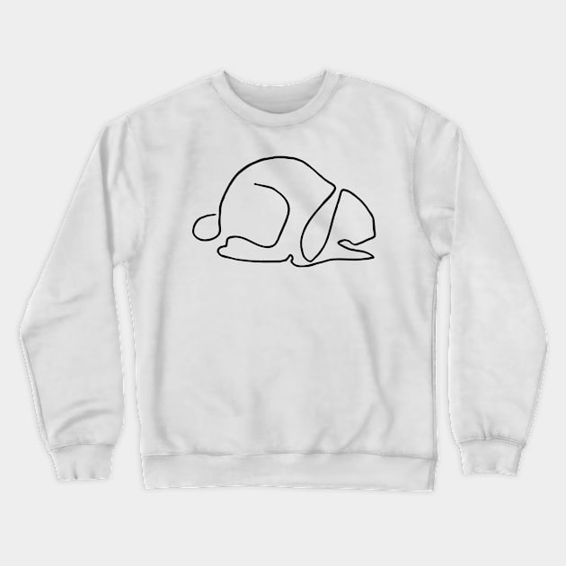 Rabbit on a line  - Oneliner Crewneck Sweatshirt by Motiondust